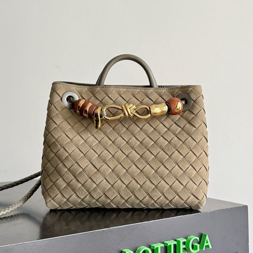 Bottega Veneta 보테가베네타 Andiamo 인트레치아토 토트백 반쥬柏树绿 25CM