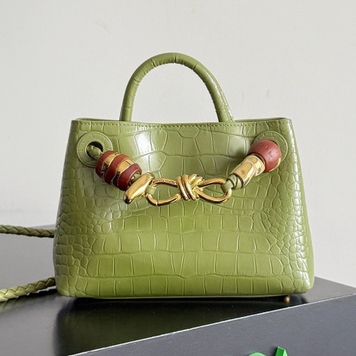 BOTTEGA VENETA 보테가베네타 미니 안디아모 악어가죽 토트백 22CM