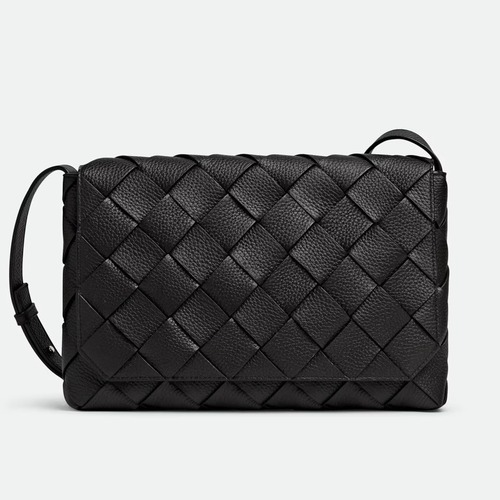 BOTTEGA VENETA 보테가베네타 디아고 인트레치아토 레더 크로스바디 백 스몰/라지 815796 블랙 32cm