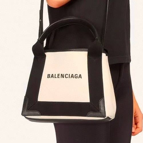 Balenciaga 발렌시아가 바렌시아가 네이비 카바스 XS 캔버스 토트백 25CM