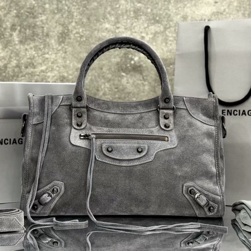 Balenciaga 발렌시아가 빈티지 그레이 스웨이드 모터시티 빅 토트백 37CM