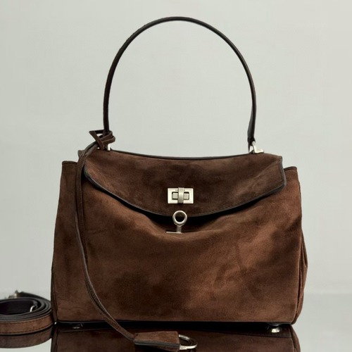 BALENCIAGA 발렌시아가 RODEO BAG 로데오 스웨이드 토트백 소형 브라운 10CM