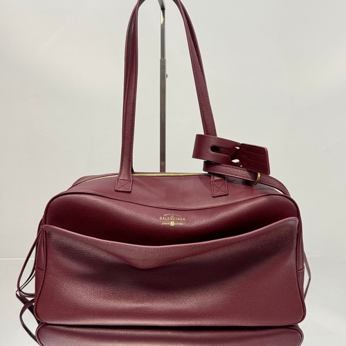 Balenciaga 발렌시아가 carrie bowling 보울링 토트백 버건디 11.9CM