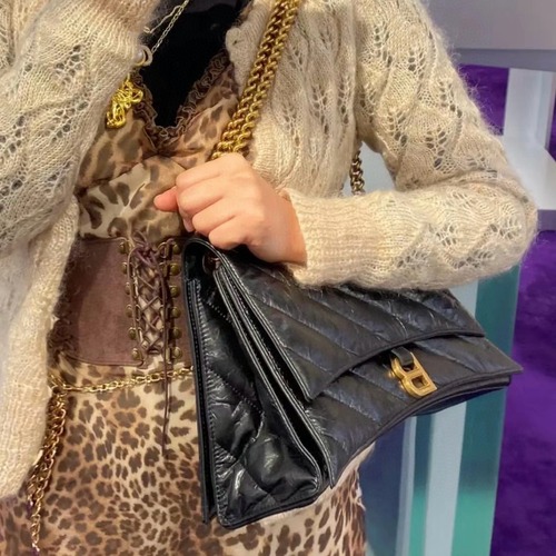 Balenciaga 발렌시아가 크러쉬 체인 숄더백 블랙 라지 40CM