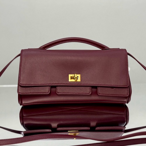 Balenciaga 발렌시아가 Bel Air 클러치 숄더백 버건디 26.9CM