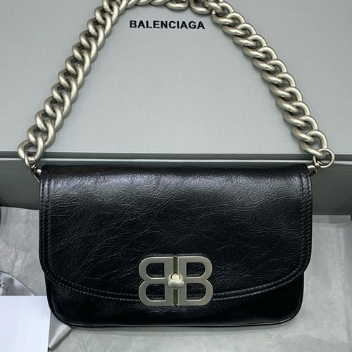 Balenciaga 발렌시아가 BB 소프트 체인 숄더백 스몰 블랙 23.5CM