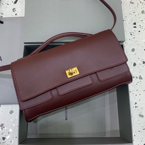 BALENCIAGA 발렌시아가 벨에어 벨 에어 클러치 버건디 크로스백 25CM