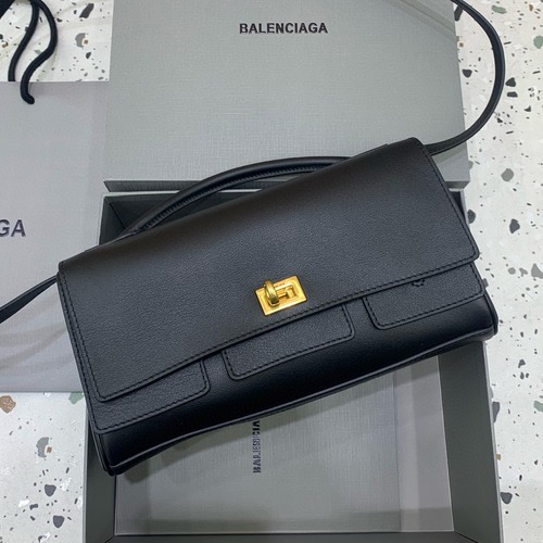 BALENCIAGA 발렌시아가 벨에어 클러치 플랩 숄더백 (블랙)