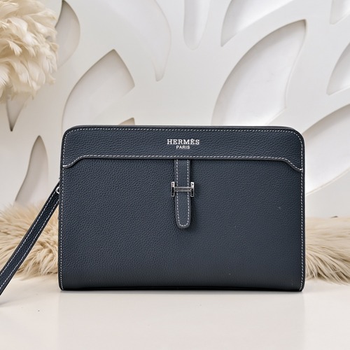 Hermes 에르메스 남성 가죽 스트랩 클러치백 26CM