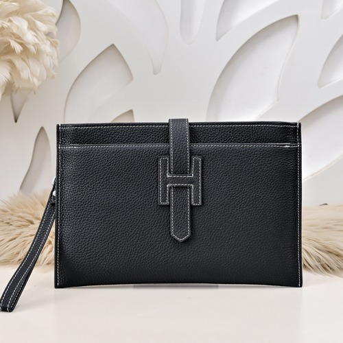 Hermes 에르메스 H 로고 남성 가죽 클러치백 28CM
