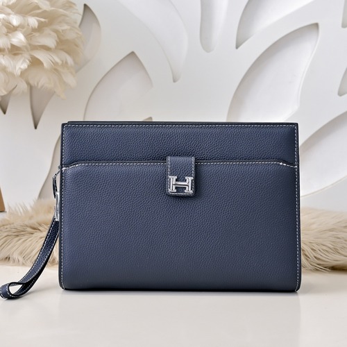 Hermes 에르메스 남성 가죽 H로고 클러치백 28CM