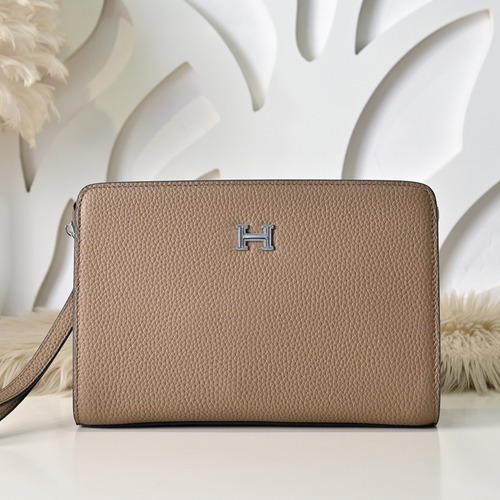 Hermes 에르메스 남성 가죽 H 로고 클러치백 28CM