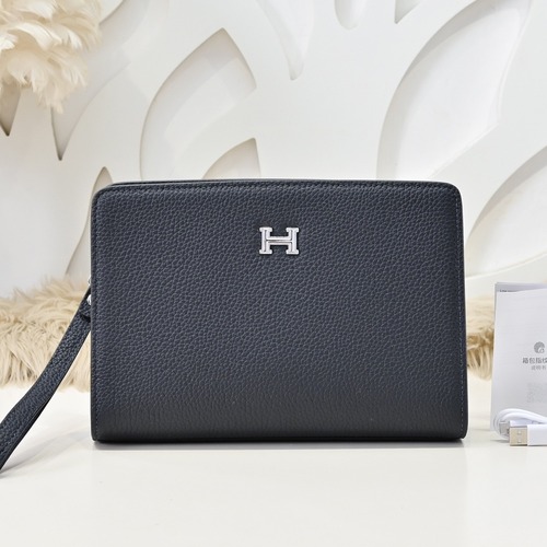 Hermes 에르메스 남성 소가죽 H 로고 클러치백 26CM