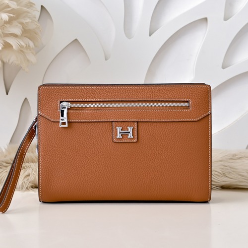 Hermes 에르메스 H 로고 남성 소가죽 클러치백 26CM