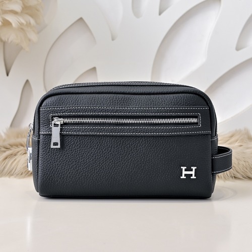 Hermes 에르메스 남성 소가죽 클러치백 블랙 24CM