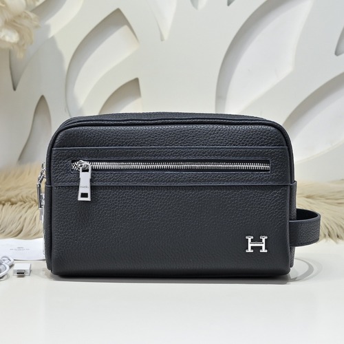 Hermes 에르메스 남성 소가죽 지퍼 클러치백 24CM