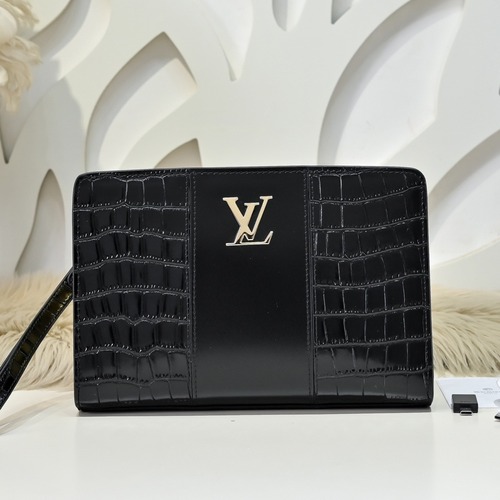 Louis Vuitton 루이비통 남성 모노그램 LV 로고 소가죽 클러치백 26CM