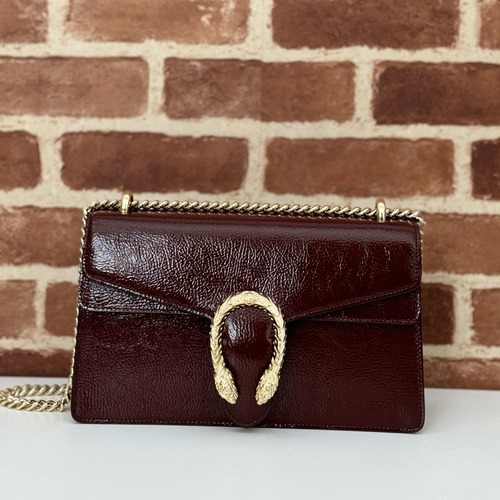 Gucci 구찌 Dionysus 디오니서스 버건디 래커드 레더 체인 숄더백 28CM