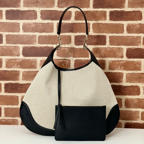 Gucci 구찌 Body 보디 대형 숄더백 캔버스 블랙 레더