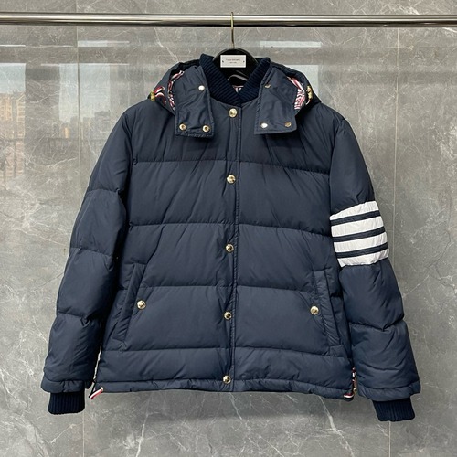 Thom Browne 톰브라운 클래식 사선완장 후드 다운 패딩 재킷