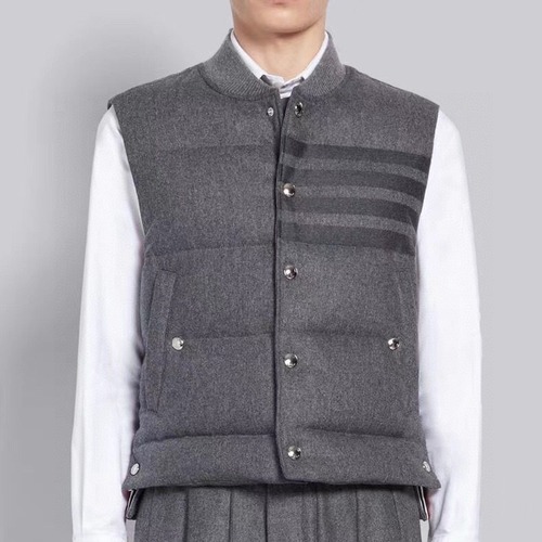 Thom Browne 톰브라운 그레이 울 혼방 다운 패딩 베스트