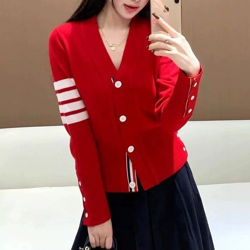 Thom Browne 톰브라운 사선 완장 V넥 울 가디건