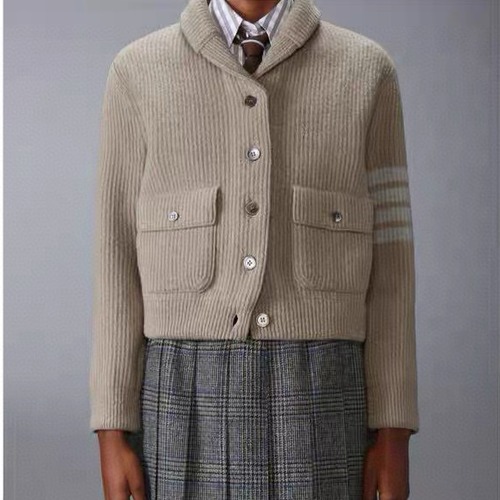 Thom Browne 톰브라운 여성 숄카라 포켓 니트 가디건