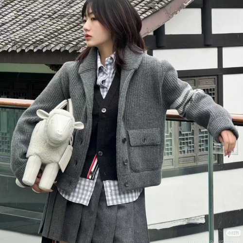 Thom Browne 톰브라운 여성 숄카라 포켓 니트 가디건