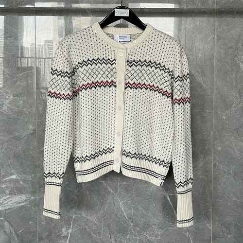 Thom Browne 톰브라운 페어아일 패턴 라운드넥 가디건