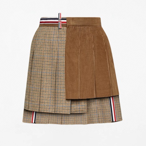 Thom Browne 톰브라운 클래식 체크 플리츠 랩 스커트