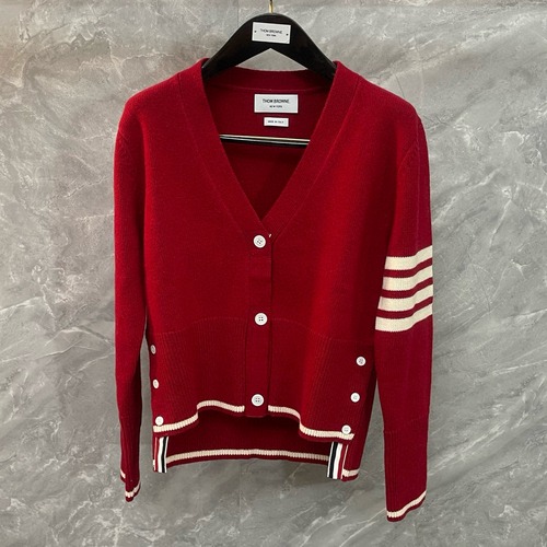 Thom Browne 톰브라운 거위 자수 스트라이프 울 가디건