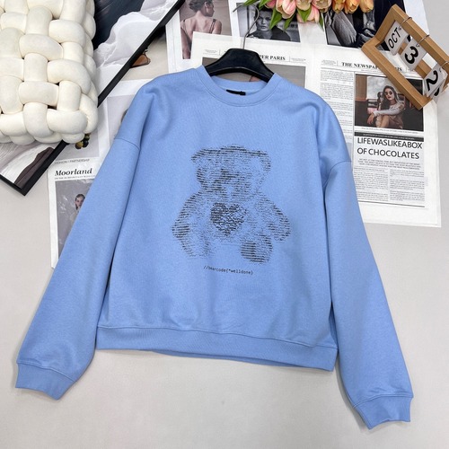 We11done 테디베어 스카이 블루 맨투맨