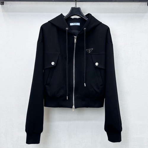 Prada 프라다 로고 패치 후드 집업 자켓