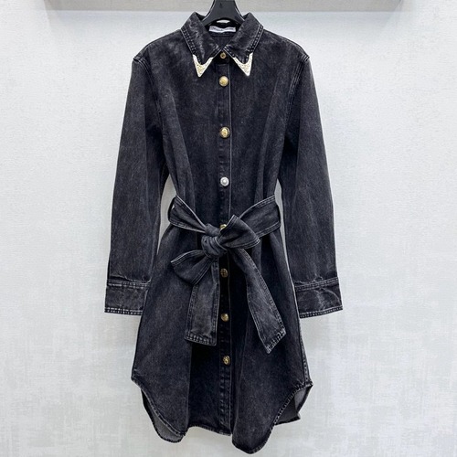 Sch 2025 데님 벨트 셔츠 원피스
