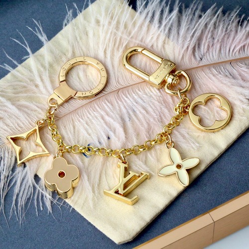 Louis Vuitton 루이비통 모노그램 플라워 골드 키링 참