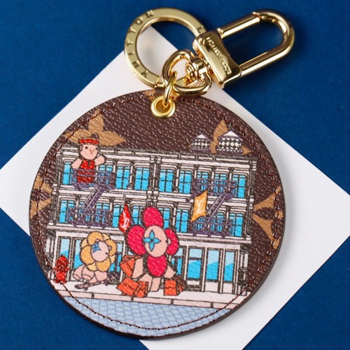 Louis Vuitton 루이비통 파리 쇼핑 일러스트 라운드 키링 참