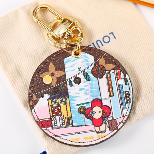 Louis Vuitton 루이비통 라운드 모노그램 일러스트 키홀더 참