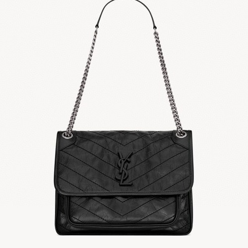 Saint Laurent Niki 중사이즈 빈티지 레더 숄더백 28CM
