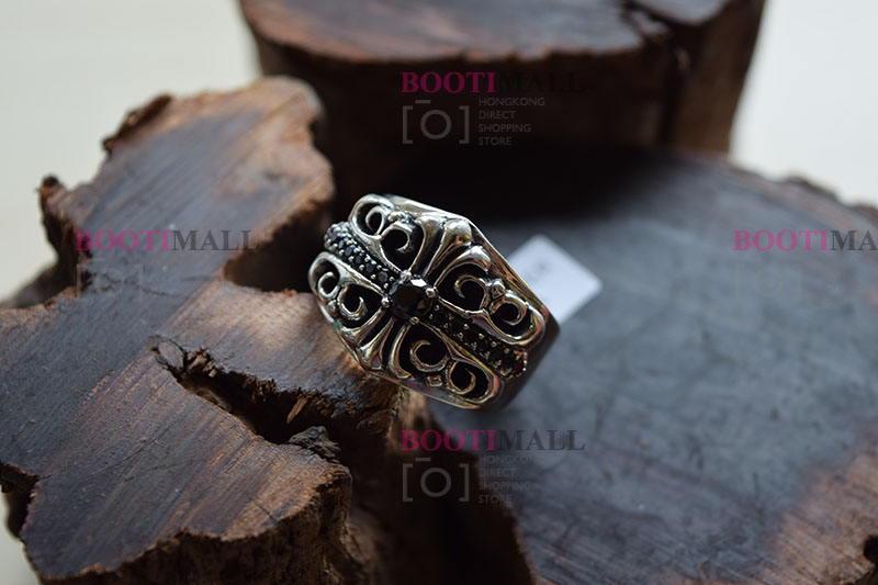 CHROME HEARTS 크롬하츠st 오리지날 925 플로랄 크로스 쥬얼반지(正品구성품포함) 1