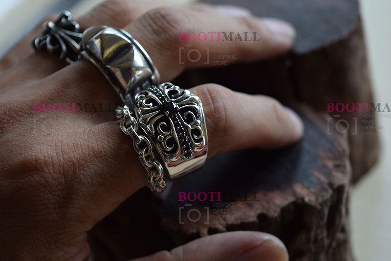 CHROME HEARTS 크롬하츠st 오리지날 925 플로랄 크로스 쥬얼반지(正品구성품포함) 10