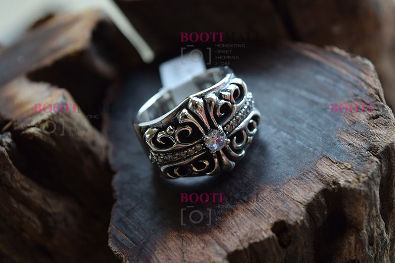 CHROME HEARTS 크롬하츠st 오리지날 925 플로랄 크로스 쥬얼반지(正品구성품포함) 2