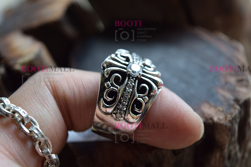 CHROME HEARTS 크롬하츠st 오리지날 925 플로랄 크로스 쥬얼반지(正品구성품포함) 8