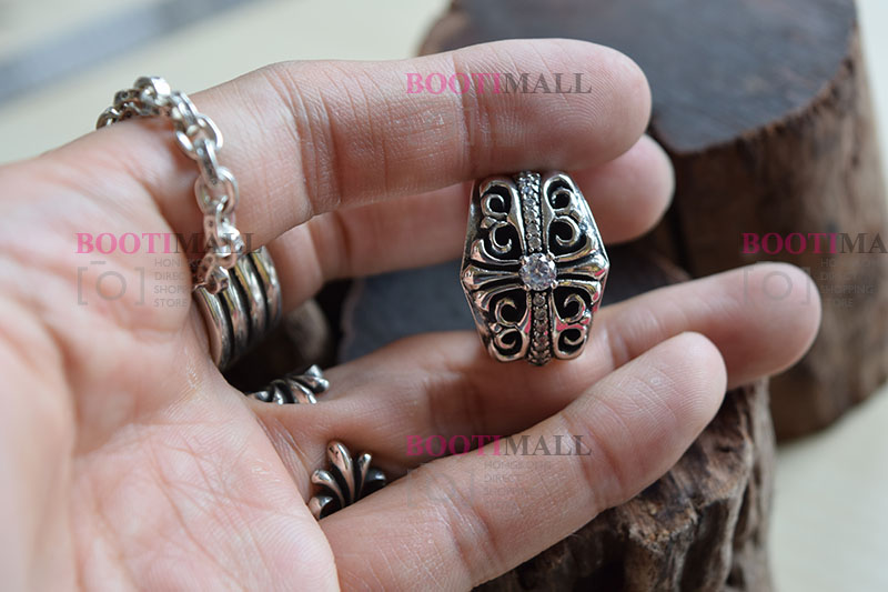 CHROME HEARTS 크롬하츠st 오리지날 925 플로랄 크로스 쥬얼반지(正品구성품포함) 11