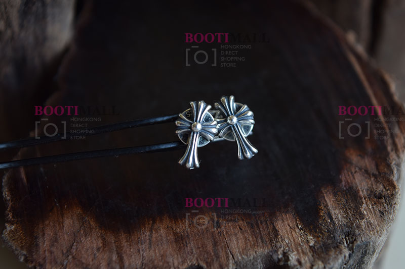 CHROME HEARTS 크롬하츠st 오리지날 925 CH Cross Fat stud 귀걸이(正品구성품포함) 5