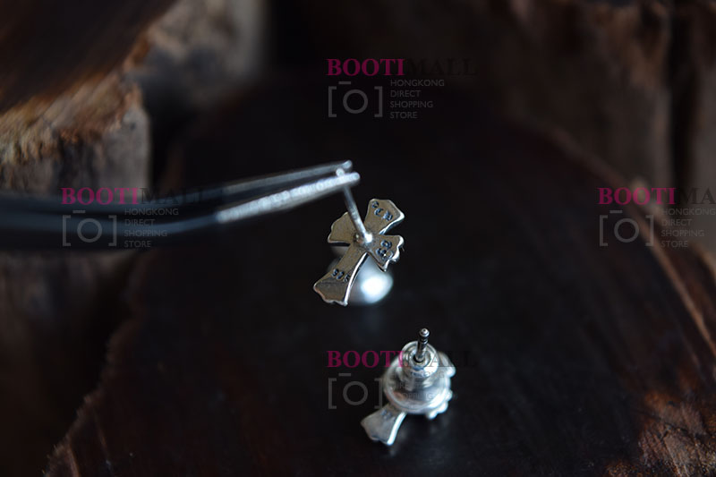 CHROME HEARTS 크롬하츠st 오리지날 925 CH Cross Fat stud 귀걸이(正品구성품포함) 9