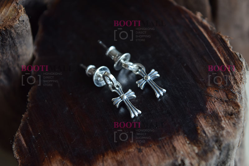 CHROME HEARTS 크롬하츠st 오리지날 925 CH Cross Fat stud 귀걸이(正品구성품포함) 2