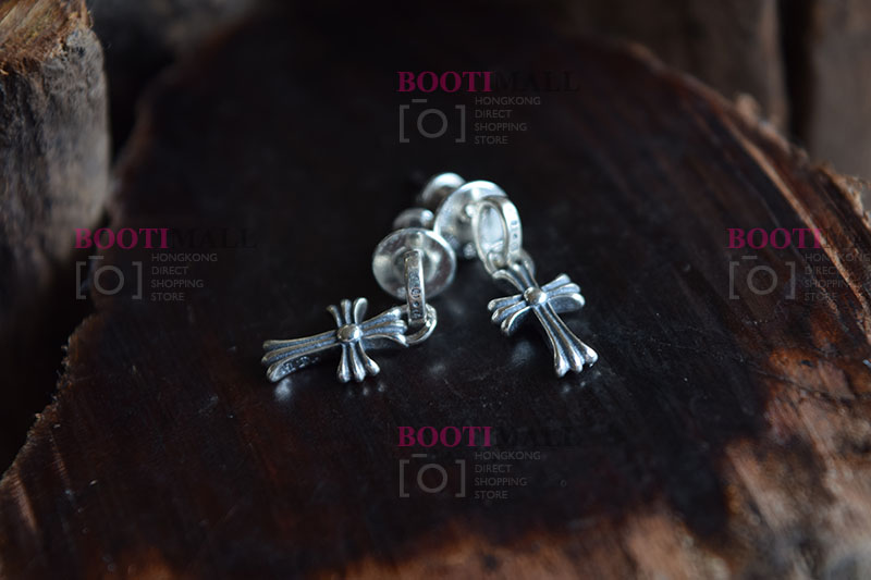 CHROME HEARTS 크롬하츠st 오리지날 925 CH Cross Fat stud 귀걸이(正品구성품포함) 3