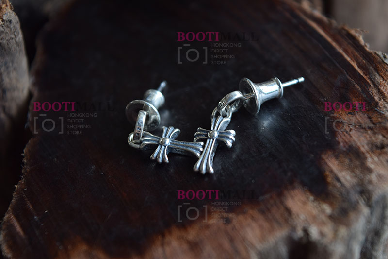 CHROME HEARTS 크롬하츠st 오리지날 925 CH Cross Fat stud 귀걸이(正品구성품포함) 4