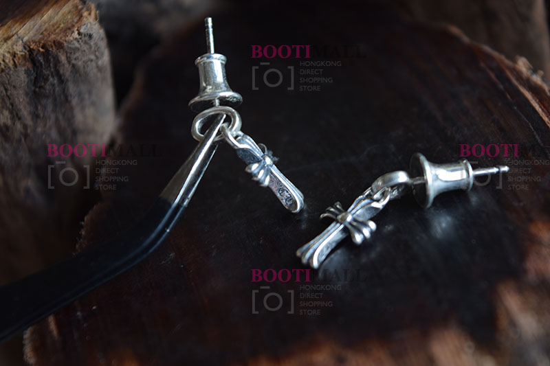 CHROME HEARTS 크롬하츠st 오리지날 925 CH Cross Fat stud 귀걸이(正品구성품포함) 5