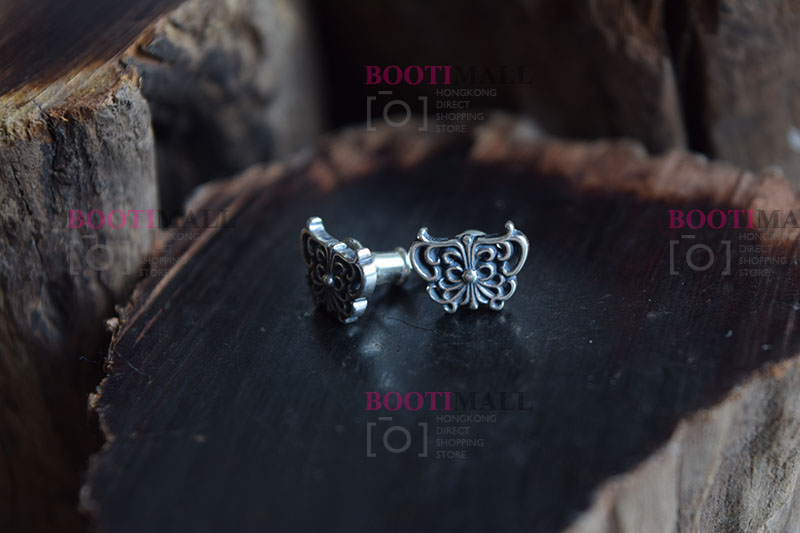 CHROME HEARTS 크롬하츠st 오리지날 925 CH Cross Fat stud 귀걸이(正品구성품포함) 2